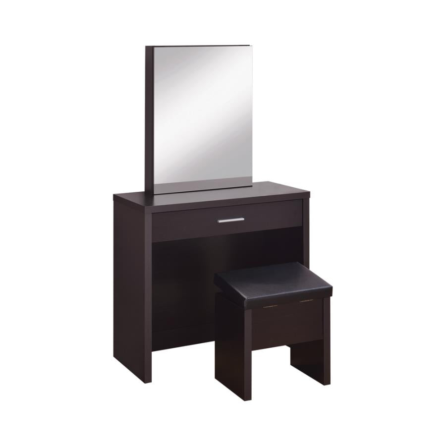 300289 Vanity Set With Lift-Top Stool Cappuccino