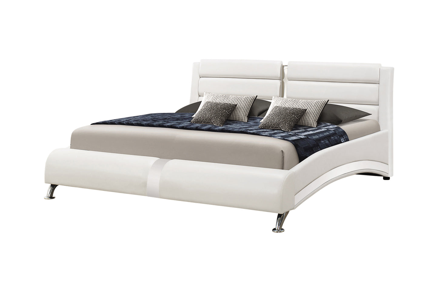 Jeremaine Eastern Bed Room Set Upholstered White 300345