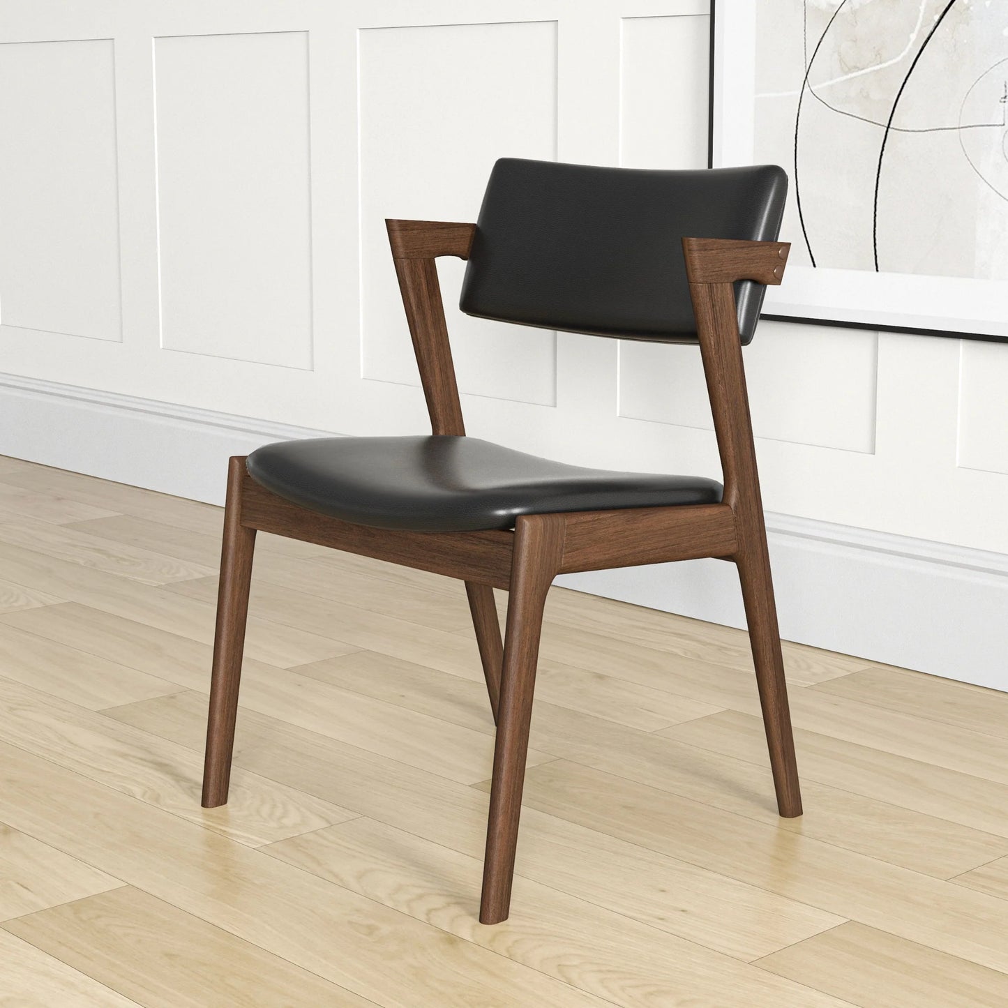 Ricco Dining Chair (Black Leather)