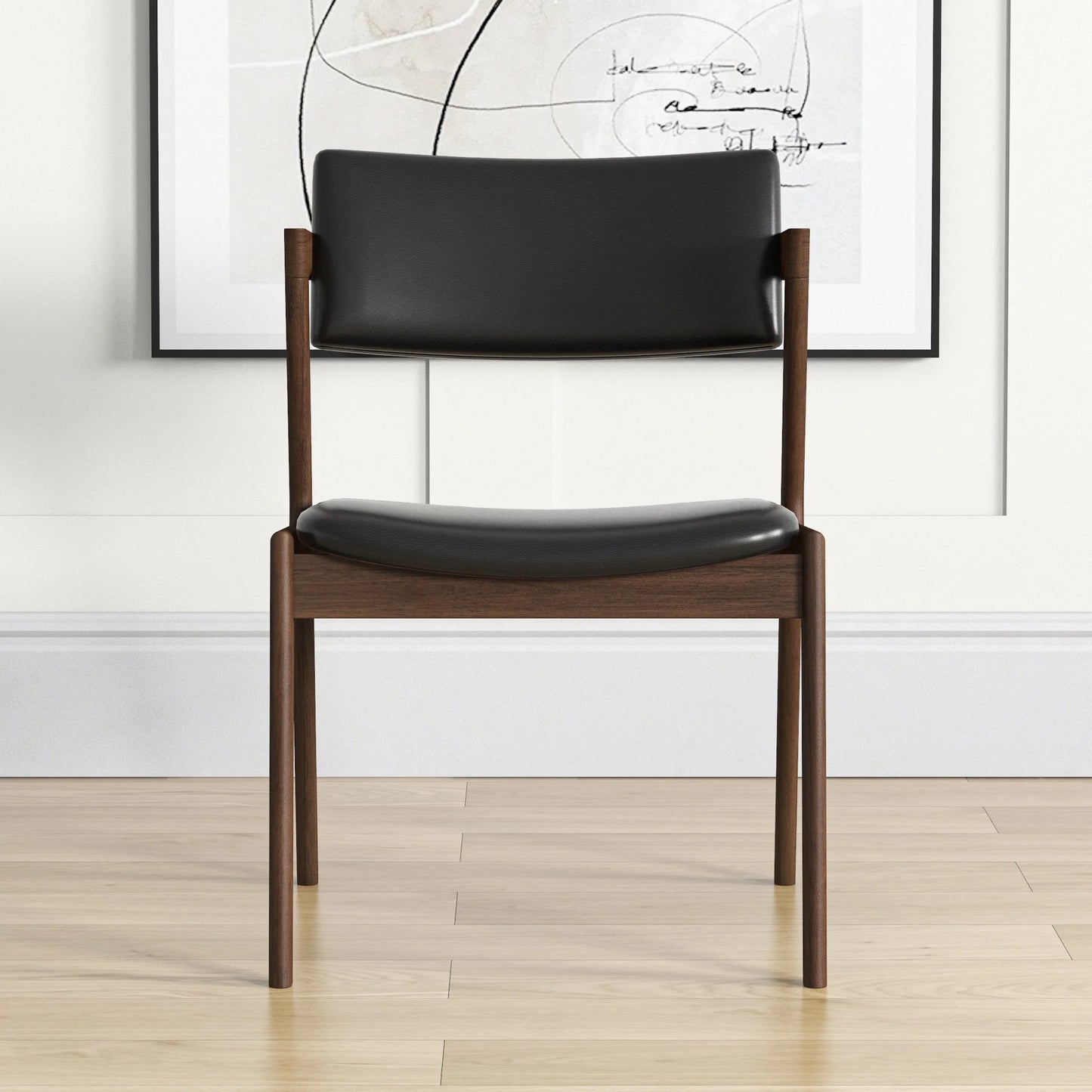 Ricco Dining Chair (Black Leather)