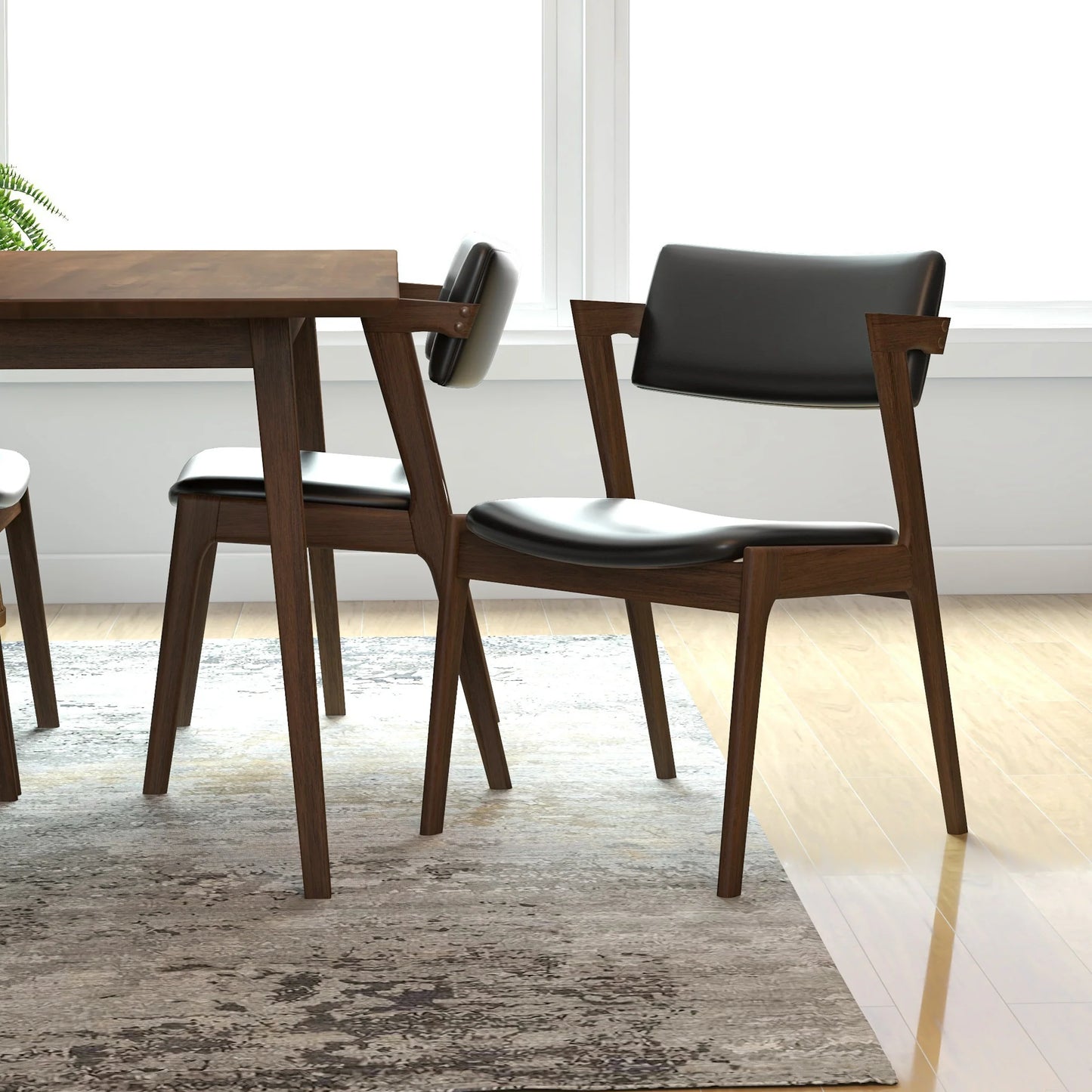 Ricco Dining Chair (Black Leather)