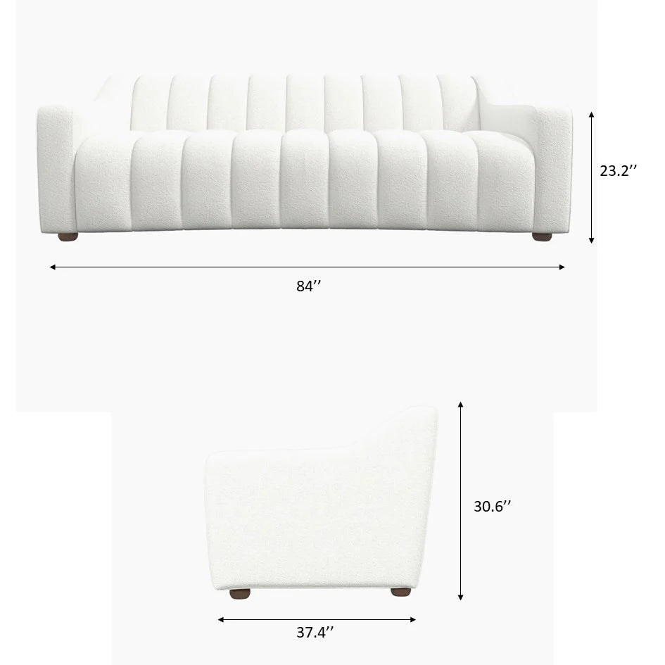 Bari Sofa (White Boucle Fabric)