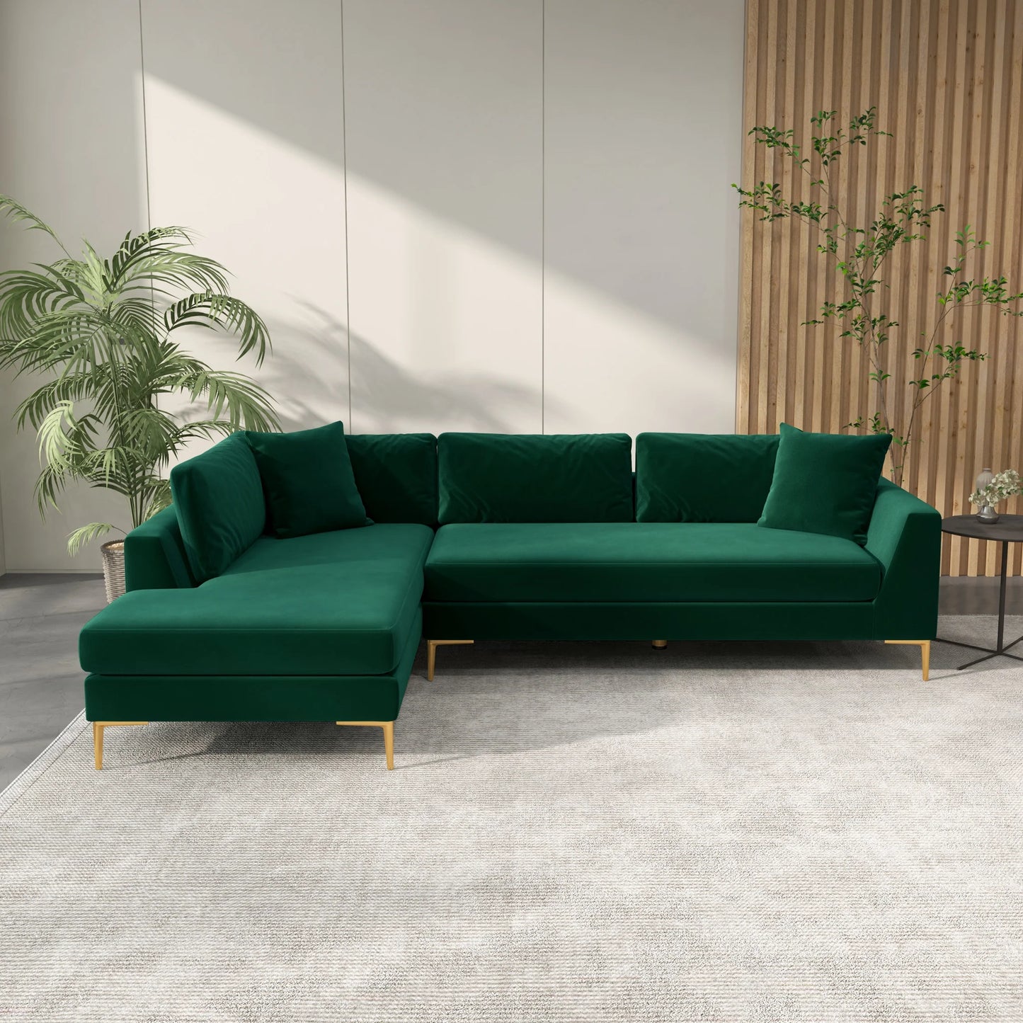 Milo Sectional Sofa (Green) Left Chaise