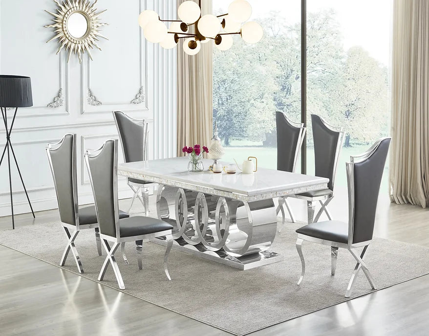D620 Giovanni Table with  6 Chairs