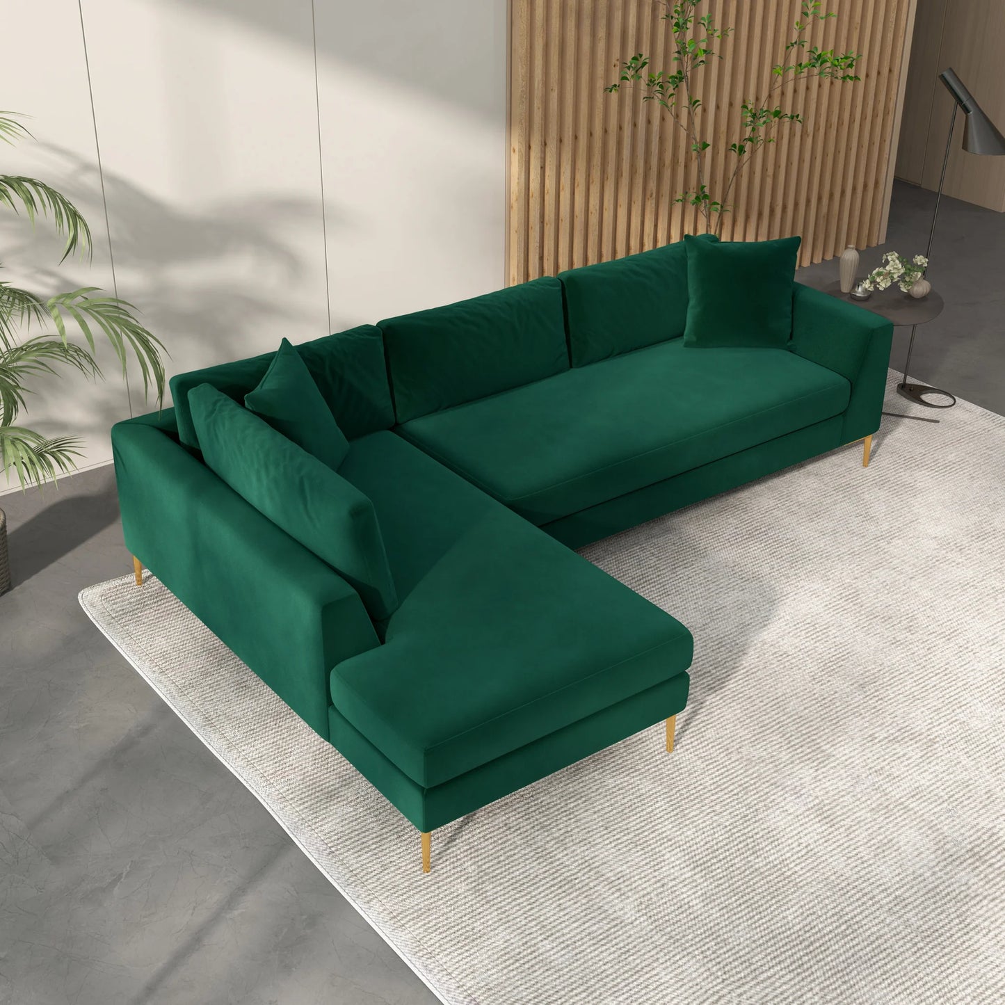 Milo Sectional Sofa (Green) Left Chaise