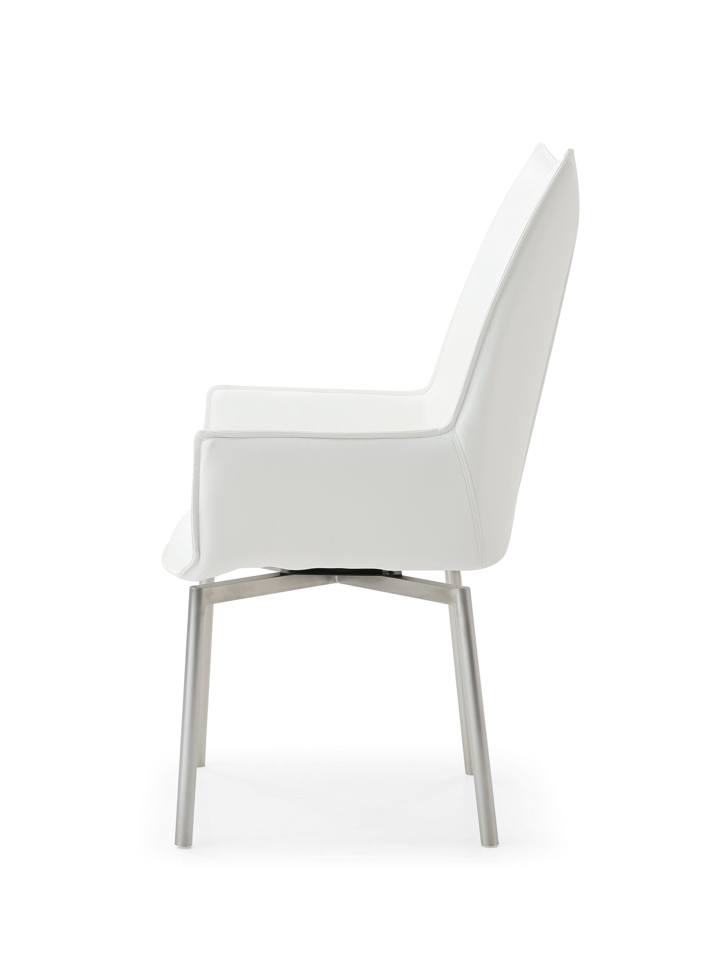 9087 Table White With 4 Swivel White Chairs