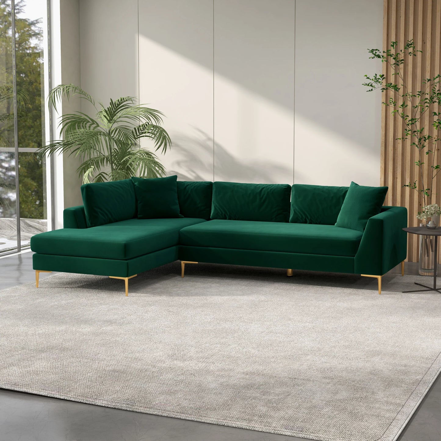 Milo Sectional Sofa (Green) Left Chaise