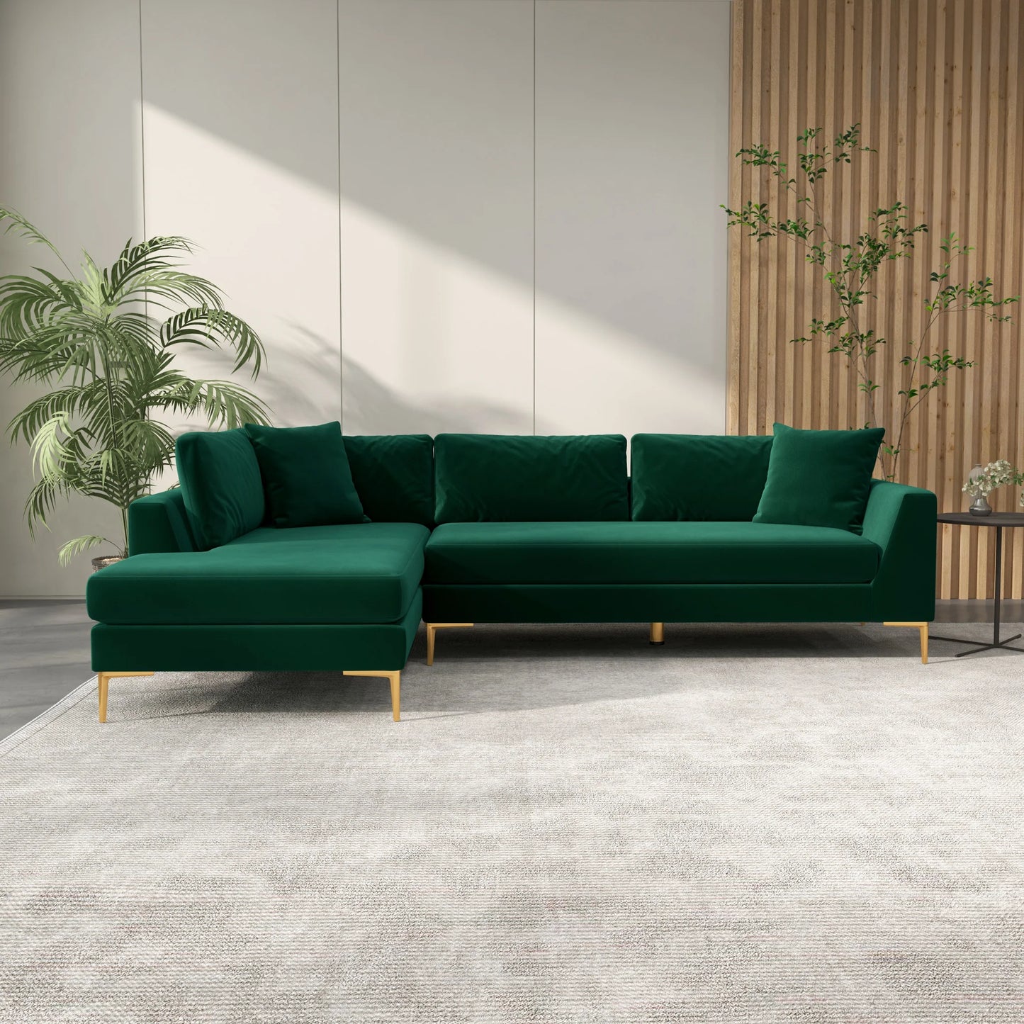 Milo Sectional Sofa (Green) Left Chaise