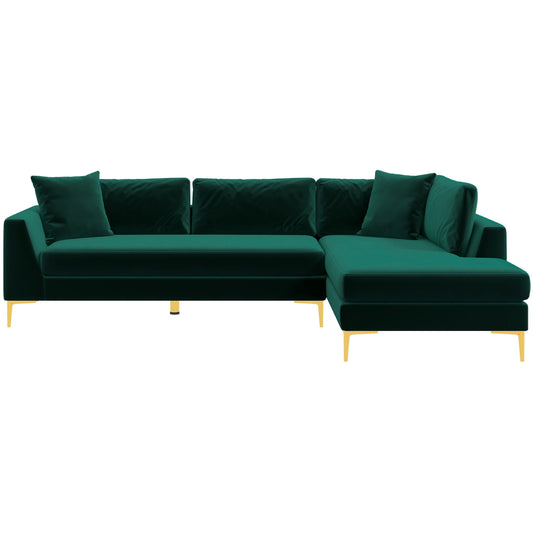 Milo Sectional Sofa (Green) Right Chaise
