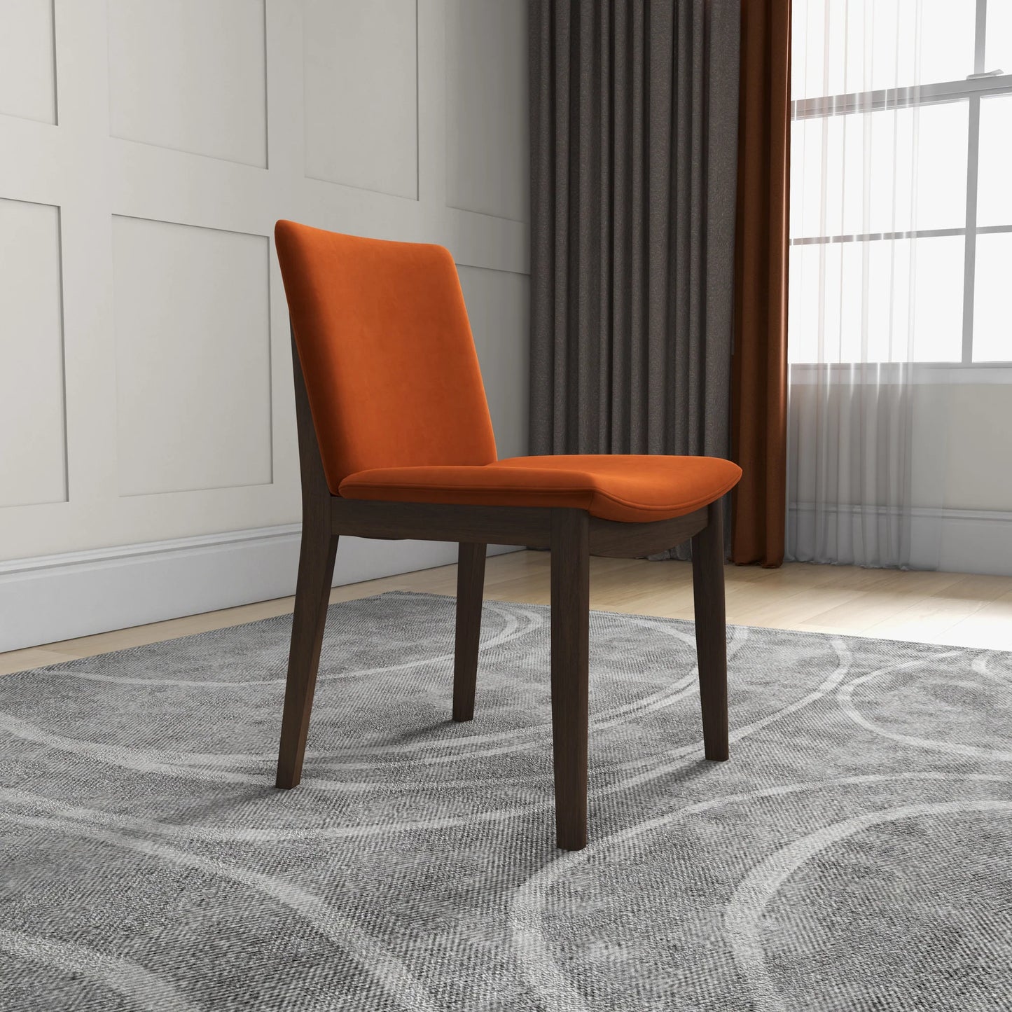 Virginia Dining Chair (Burnt Orange Velvet)