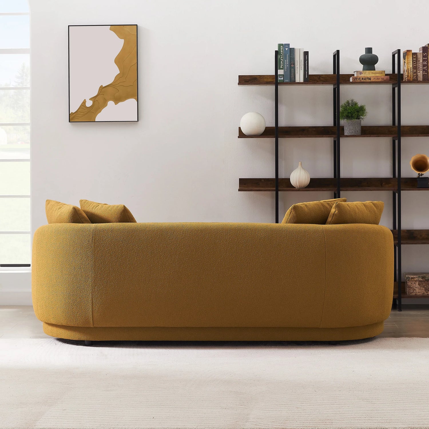 Perth Sofa Gold Boucle Rosen Furniture