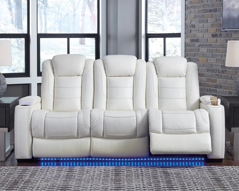 Party Time White Power Reclining Sofa | 3700415