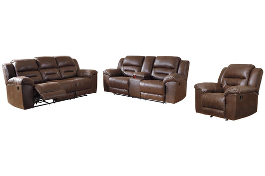 Stoneland Manual Reclining Sofa, Loveseat and Recliner Set 39904