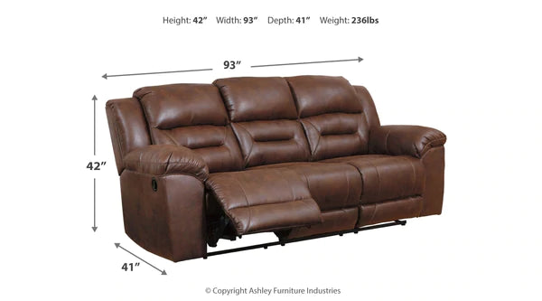 Stoneland Chocolate Reclining Sofa | 3990488