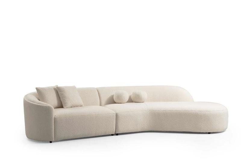 Cloe Ivory Boucle Curved Sectional