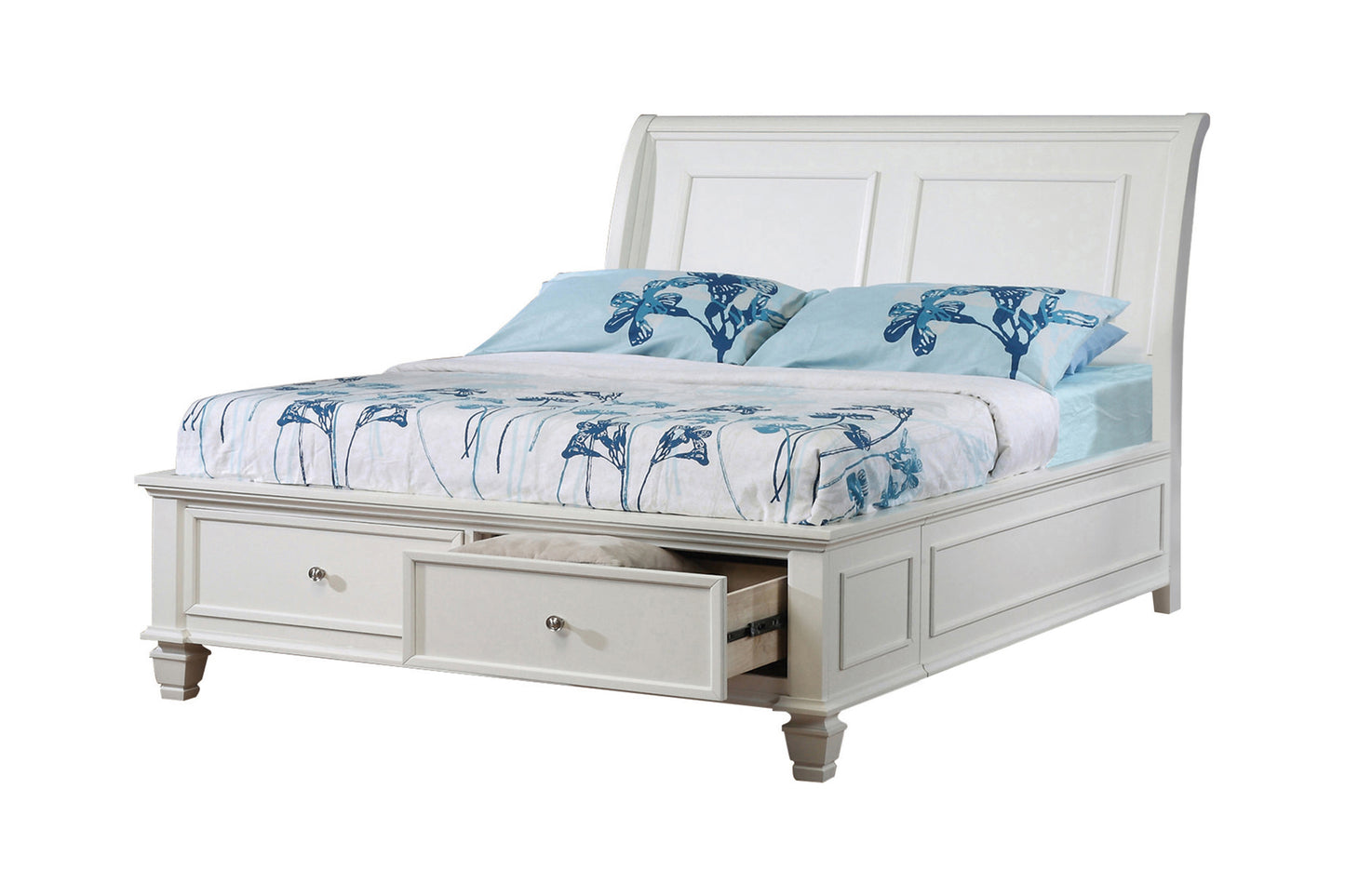 Selena Full Sleigh Bed With Footboard Storage Buttermilk  - 400239