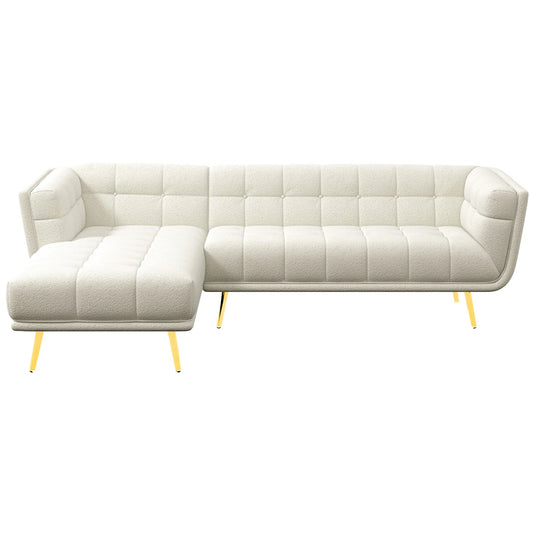 Kano L Shape Sectional Cream Boucle Sofa (Left Facing Chaise)