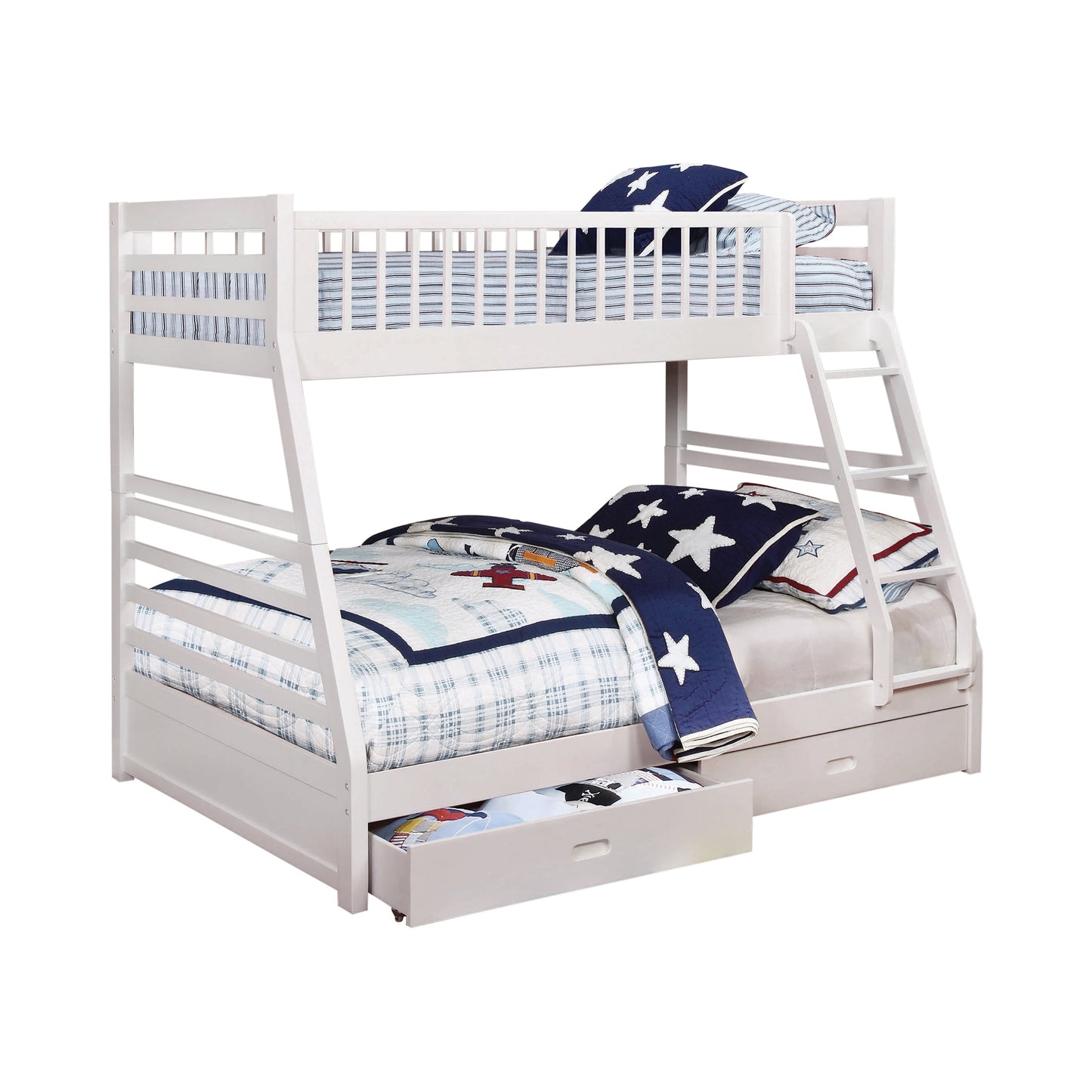 Ashton Twin Over Full 2-Drawer Bunk Bed White - 460180