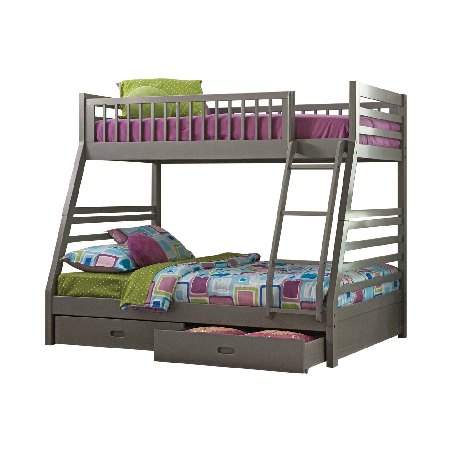 Ashton Twin Over Full Bunk 2-Drawer Bed Grey - 460182