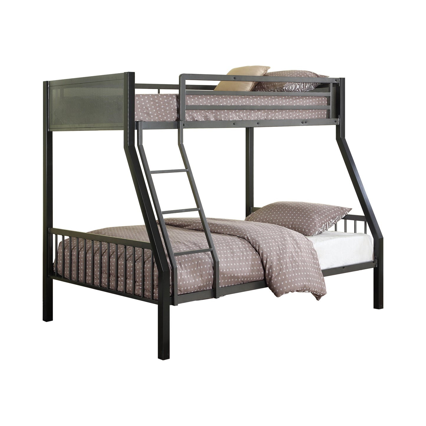 Meyers Twin Over Full Metal Bunk Bed Black And Gunmetal - 460391