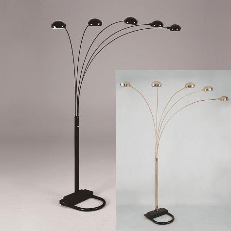 4888-ALL PEACOCK ARC FLOOR LAMP (BLACK, PEWTER)