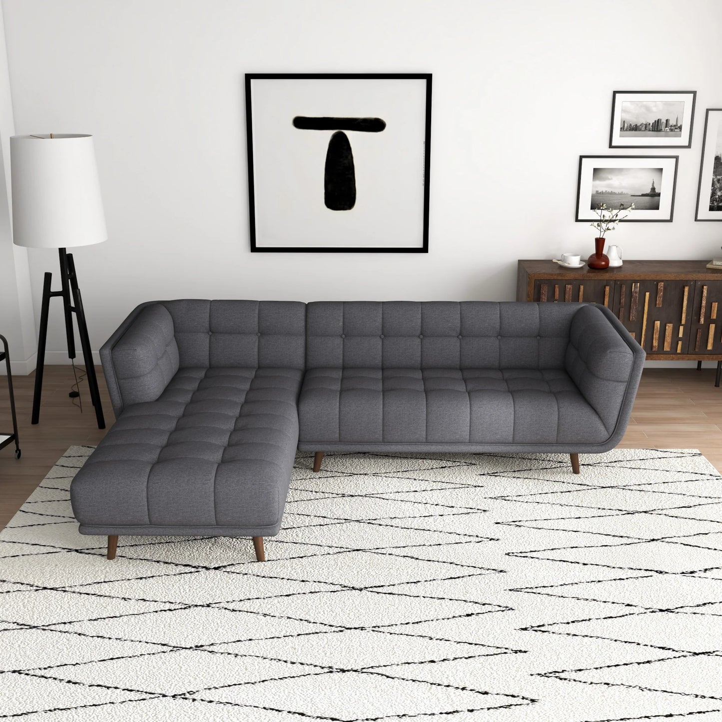 Kano Sectional Sofa (Dark Gray - Left Facing Chaise)