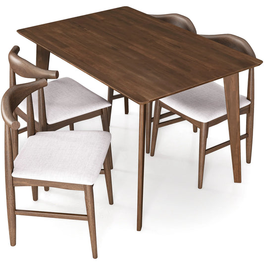 Abbott Dining set with 4 Winston Beige Fabric Chairs (Small)