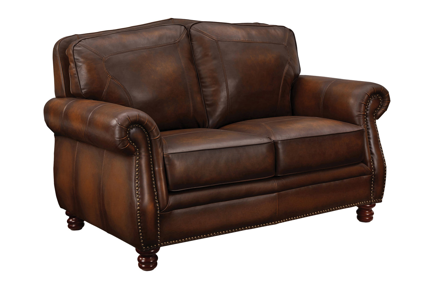 Montbrook Upholstered Rolled Arm Living Room Set Hand Rubbed Brown - 503981-S3