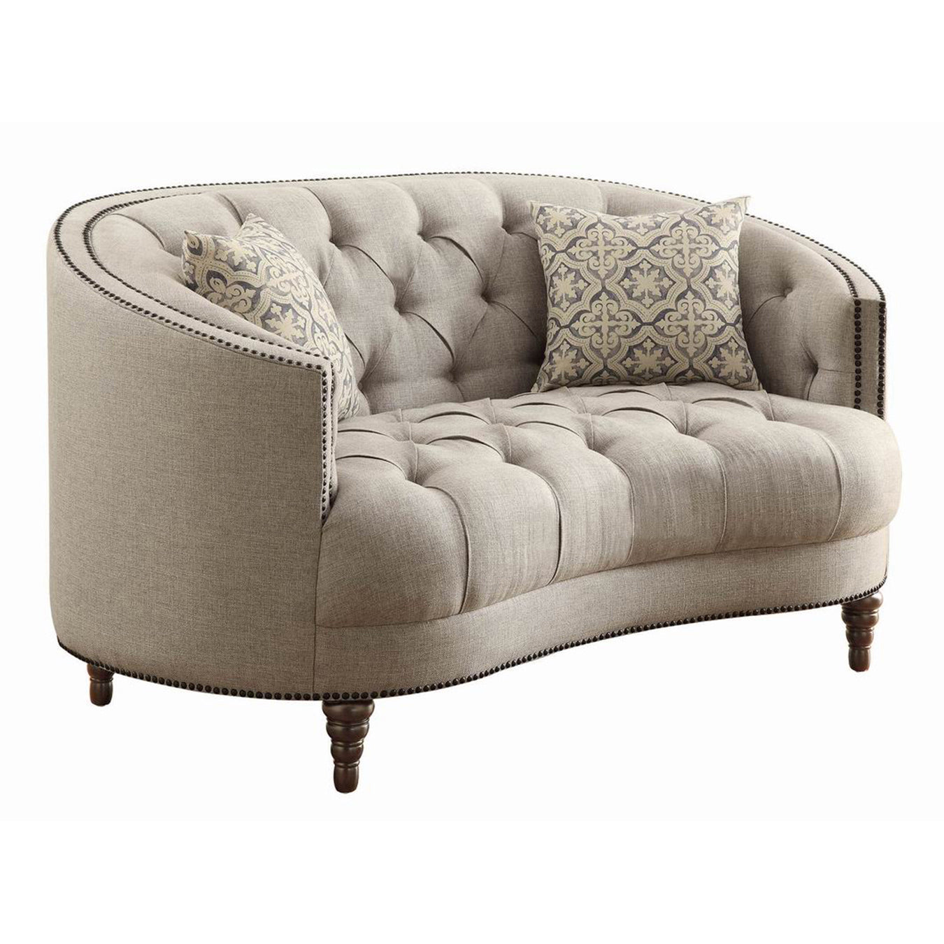 Avonlea Upholstered Tufted Living Room Set Grey - 505641-S3