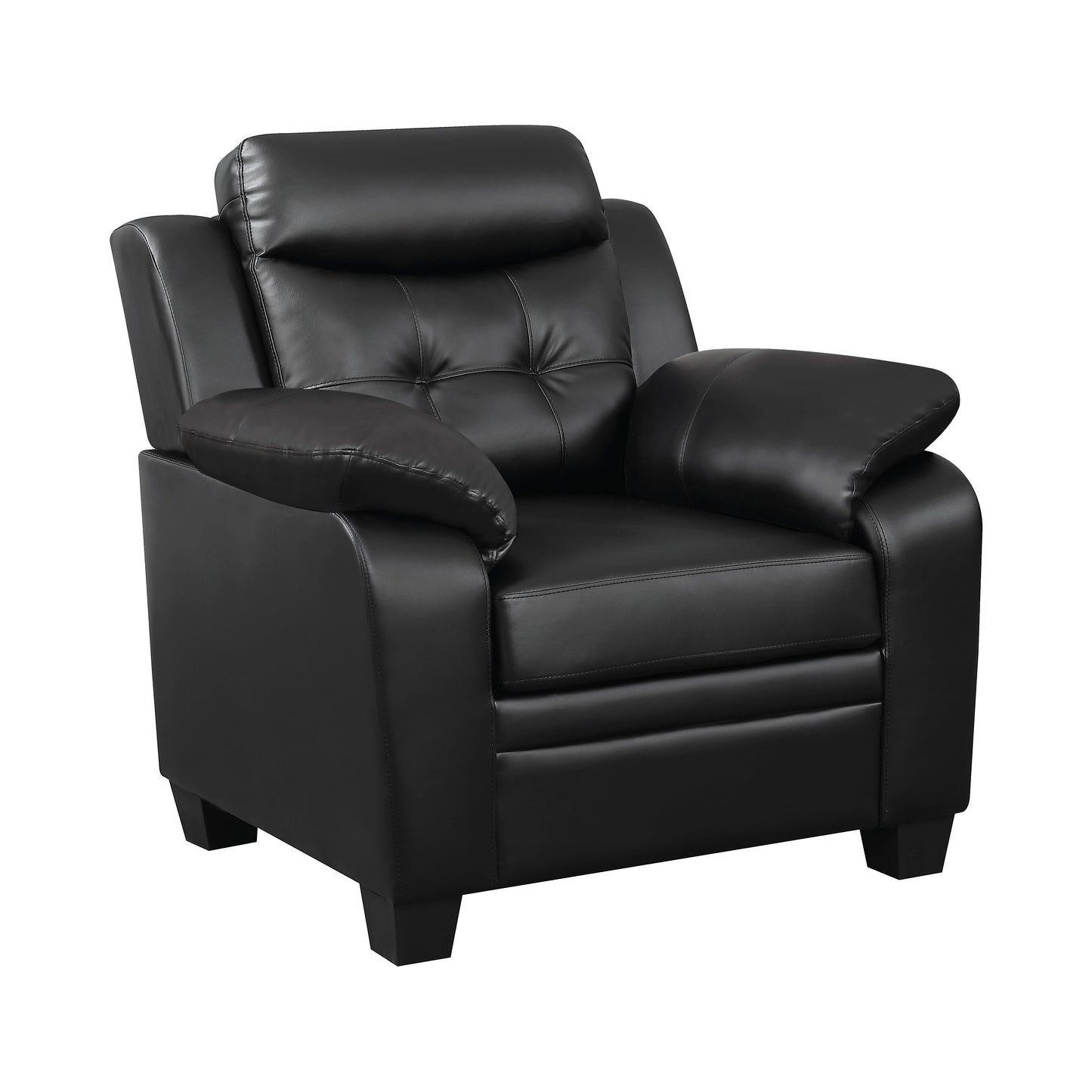 Finley Upholstered Pillow Top Arm Living Room Set Black - 506551-S3