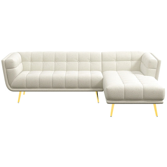 Kano L Shape Sectional Cream Boucle Sofa (Right Facing Chaise)