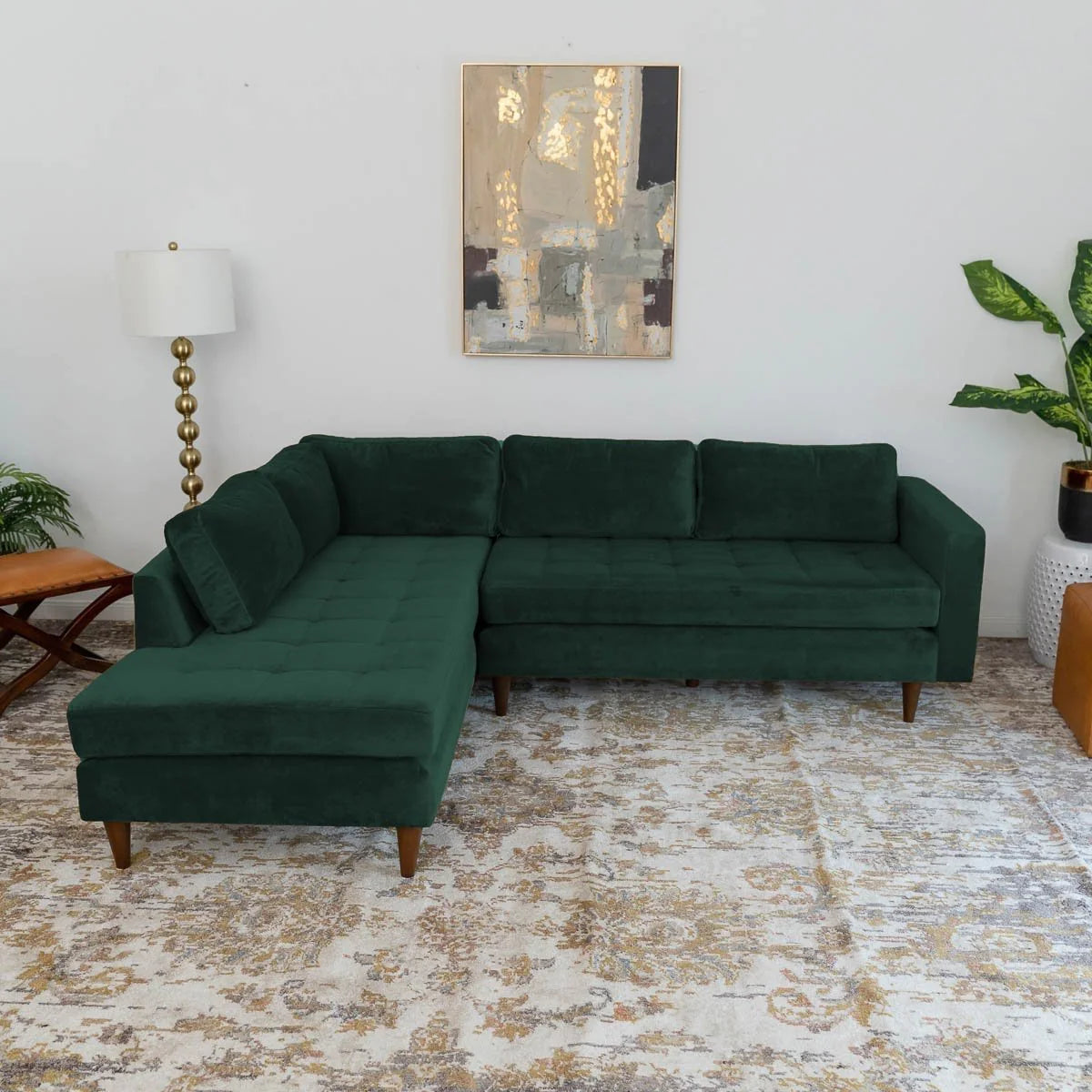 Minnesota Sectional Sofa (Green - Left Facing Chaise)