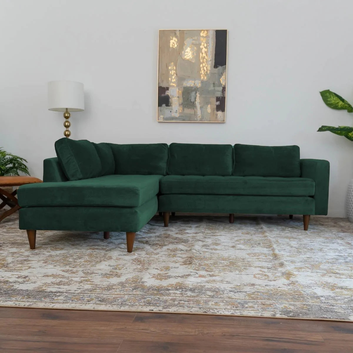 Minnesota Sectional Sofa (Green - Left Facing Chaise)