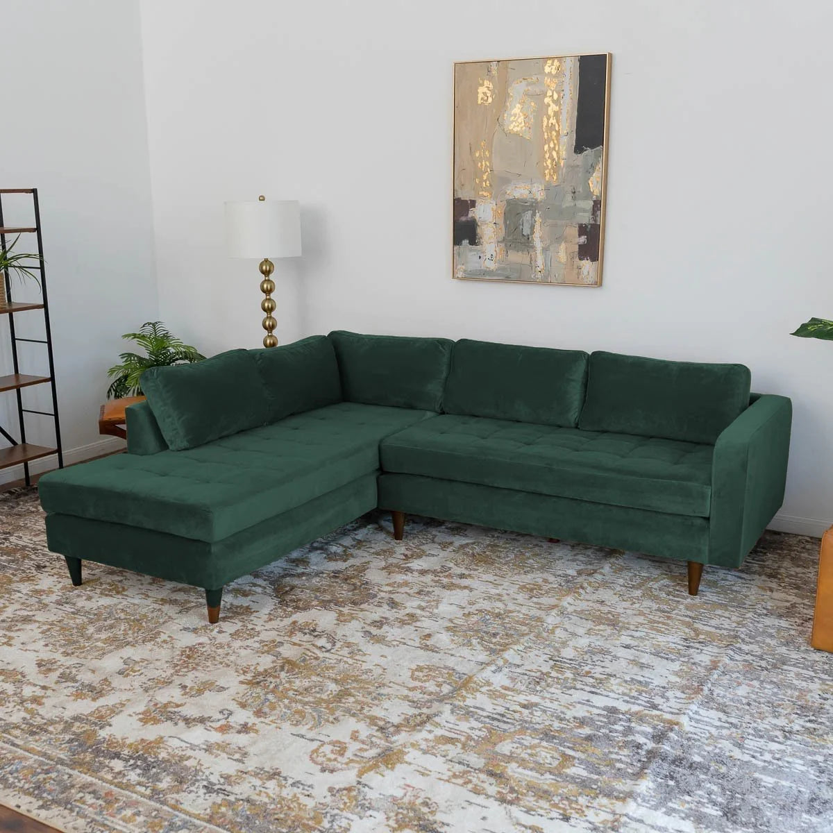 Minnesota Sectional Sofa (Green - Left Facing Chaise)