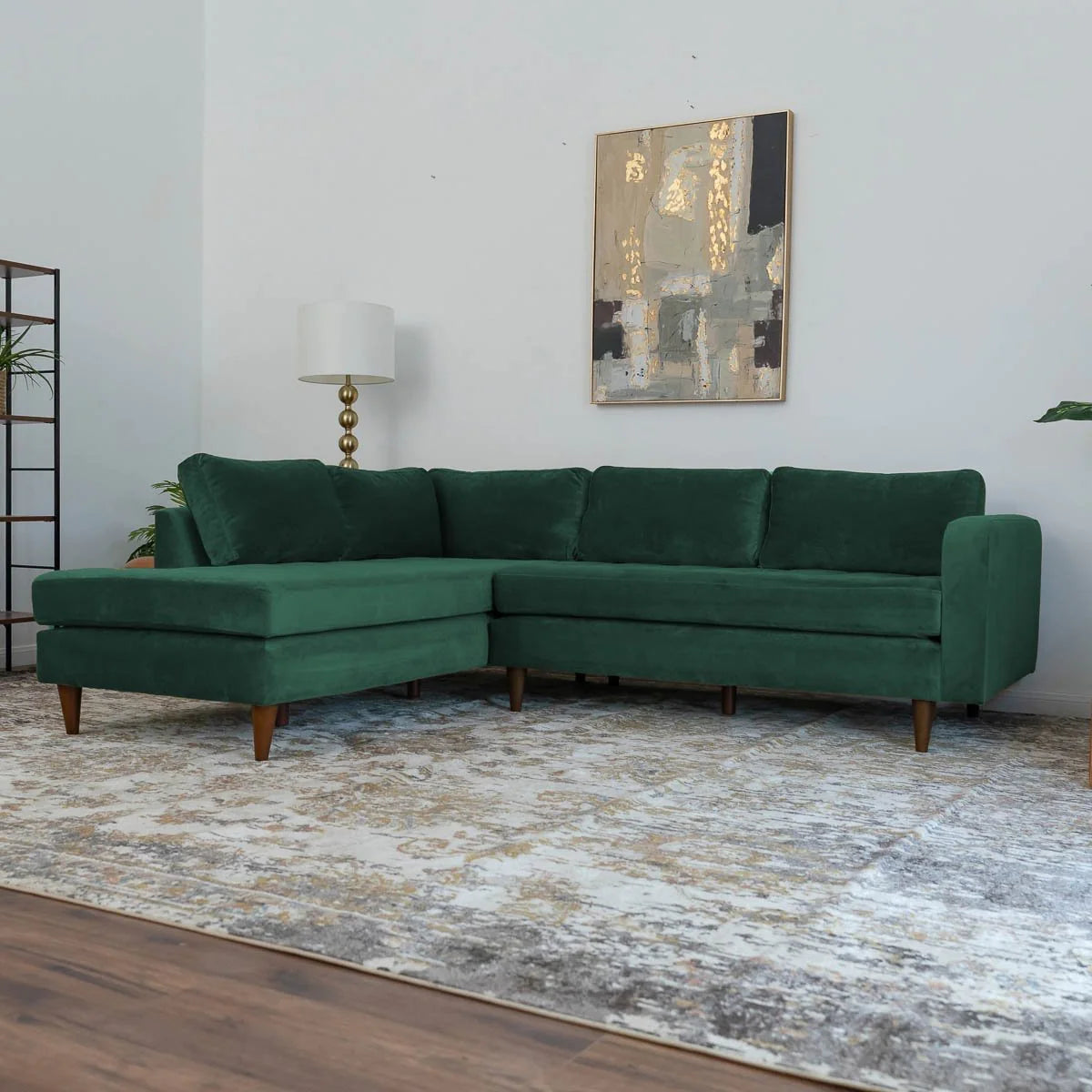 Minnesota Sectional Sofa (Green - Left Facing Chaise)