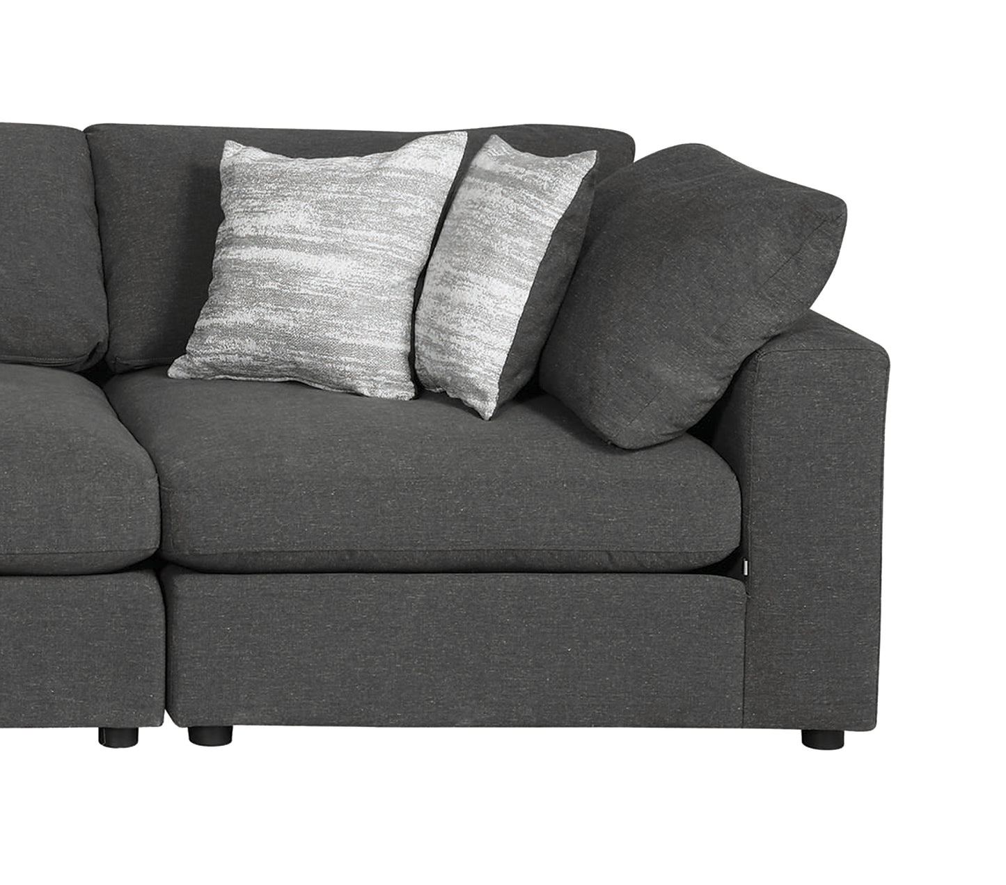 6-Piece Upholstered Modular Sectional Charcoal - 551324