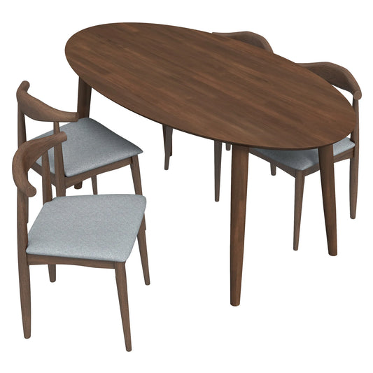 Rixos Dining set with 4 Juliet Dining Chairs (Fabric)