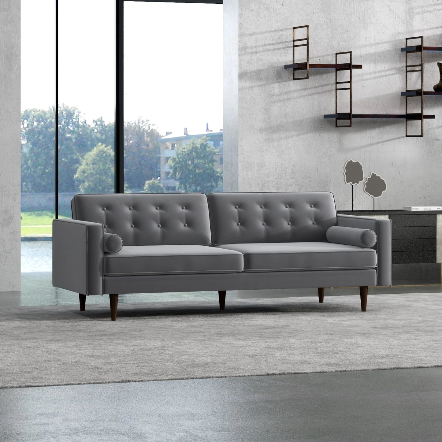 Kirby Sofa (Gray Velvet)