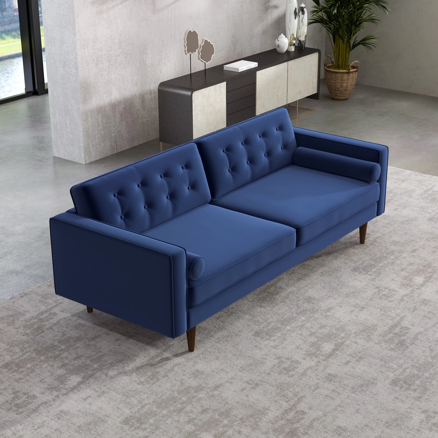 Kirby Sofa (Blue Velvet)