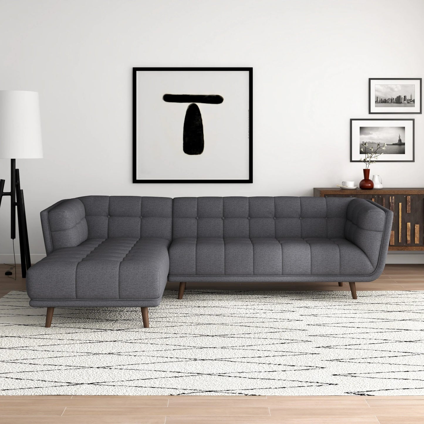 Kano Sectional Sofa (Dark Gray - Left Facing Chaise)