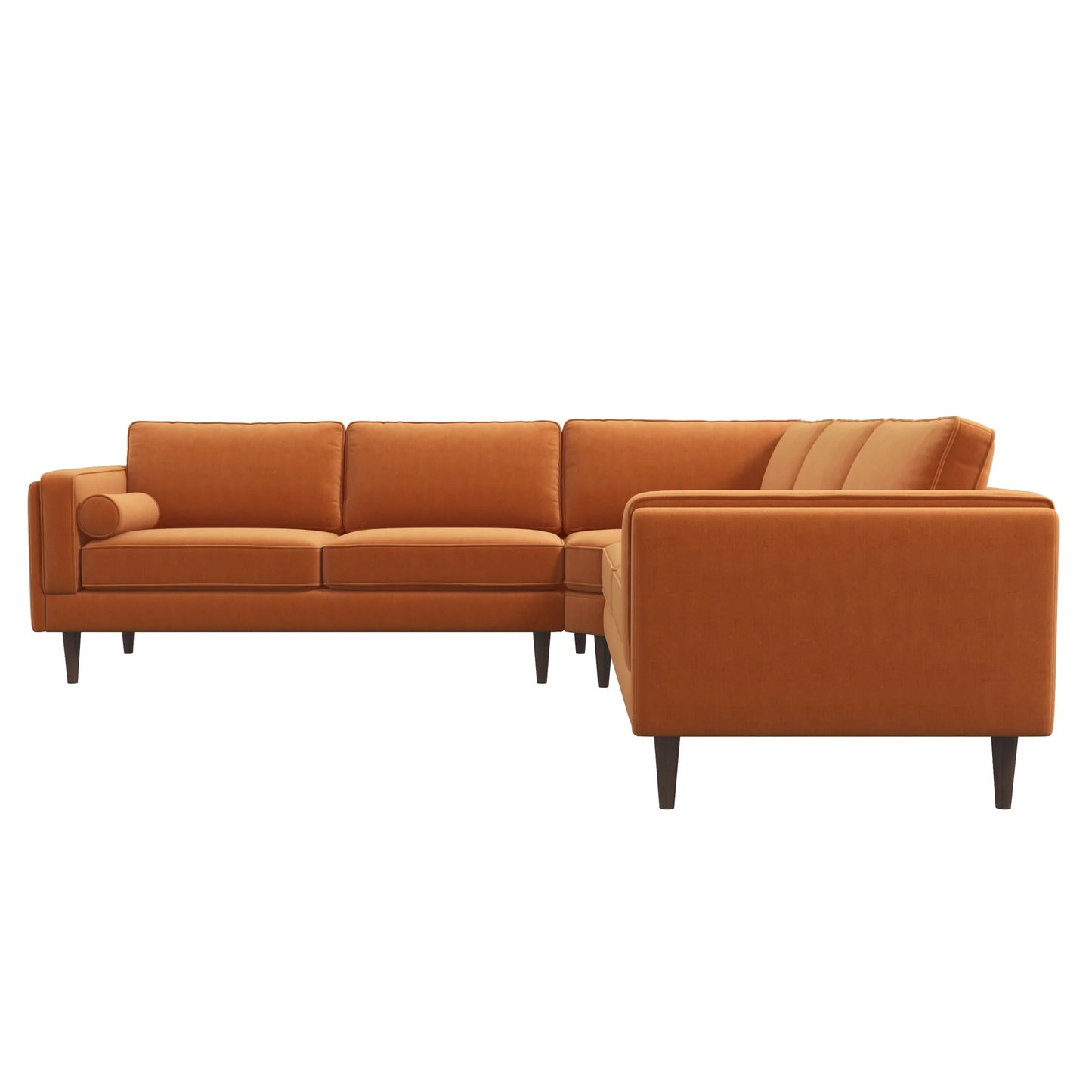 Fordham Symmetrical Corner Sofa (Orange Velvet)