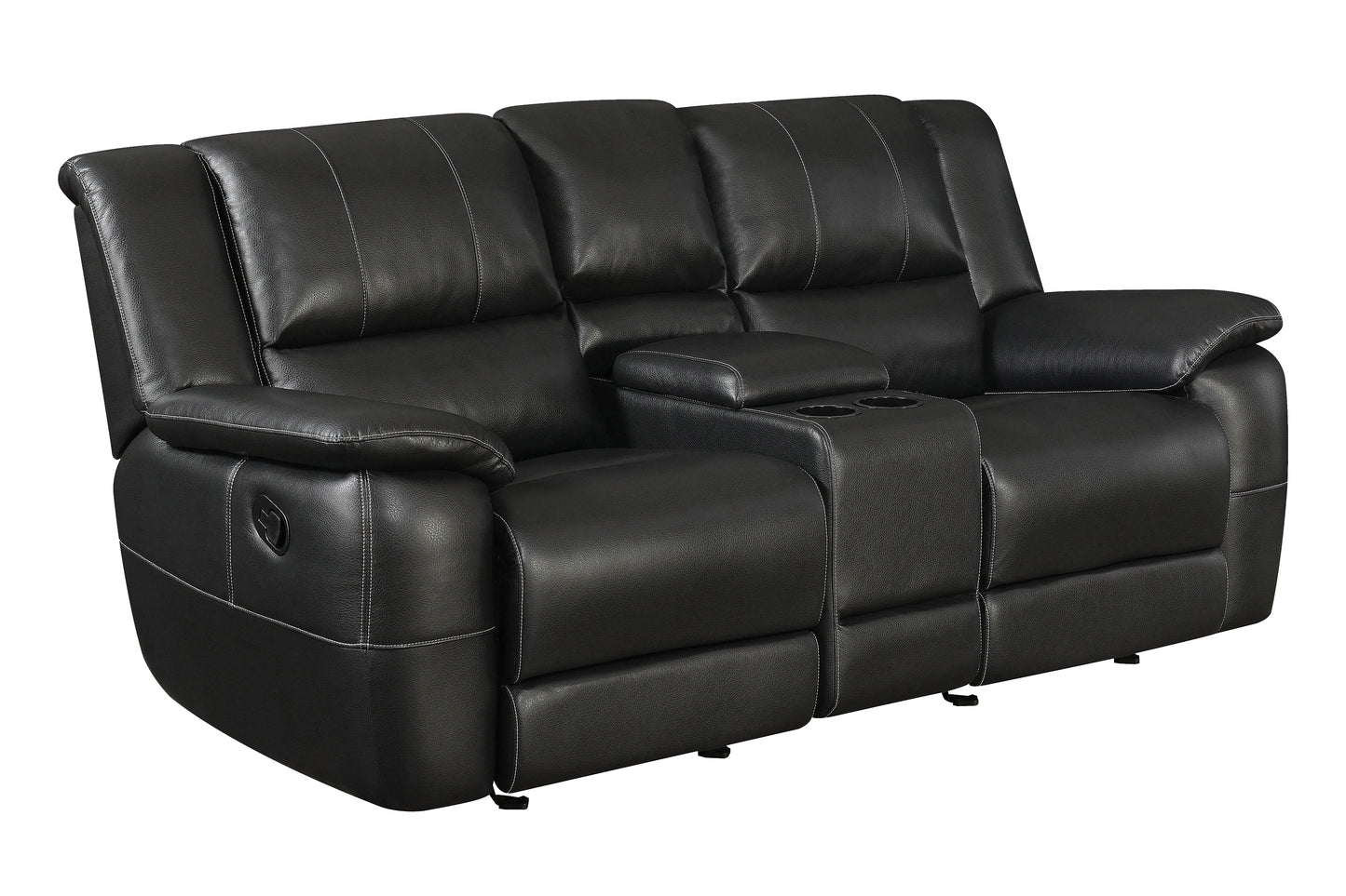 Lee Upholstered Pillow Top Arm Living Room Set Black - 601061