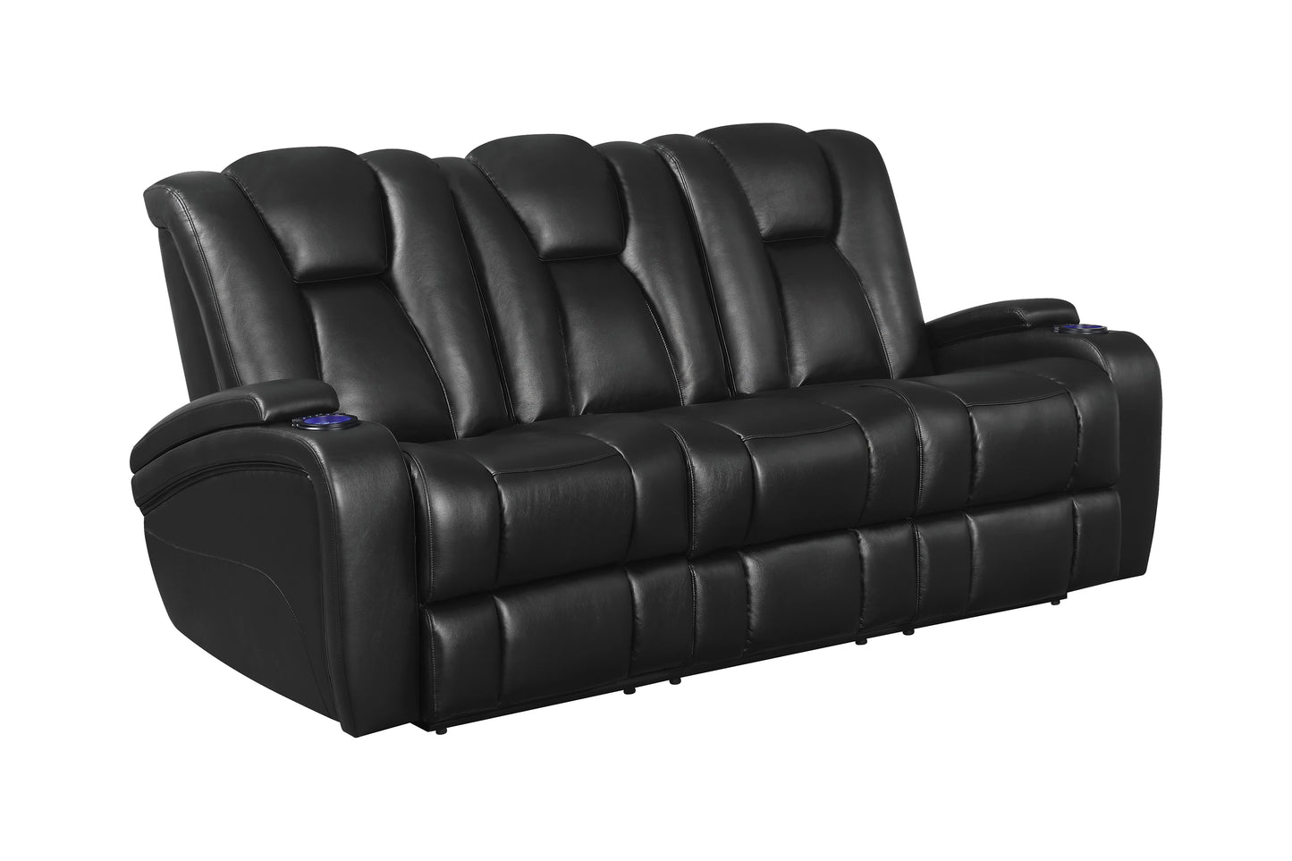 Delange Upholstered Tufted Living Room Set Black - 601741P-S3