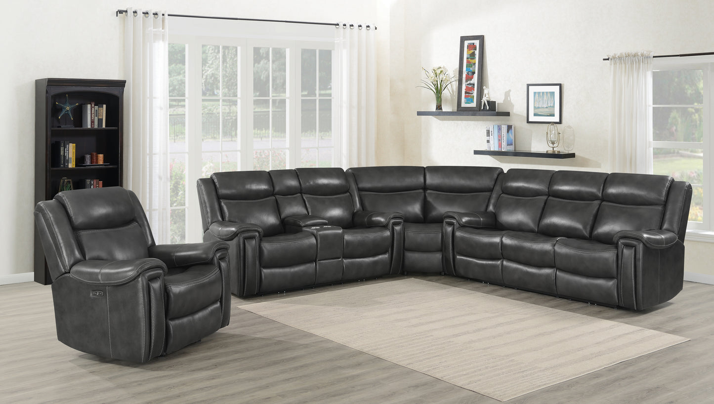 Shallowford Upholstered Power^2 Sectional Hand Rubbed Charcoal - 609320PPI