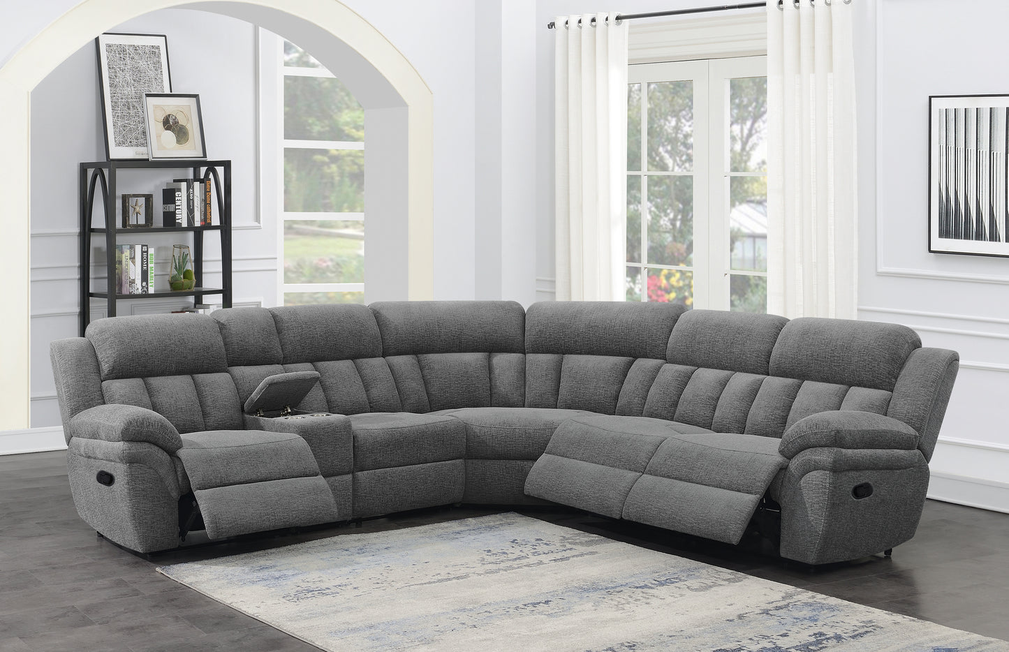 Bahrain  Upholstered Motion Sectional Charcoal - 609540