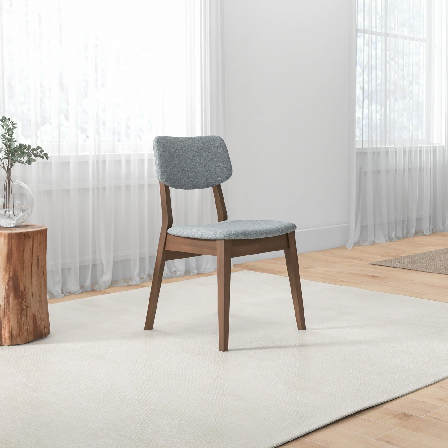 Abbott Grey Linen Fabric Dining Chair