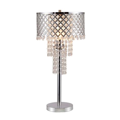 6239T-1 CRYSTAL ON MESH TABLE LAMP 28"H
