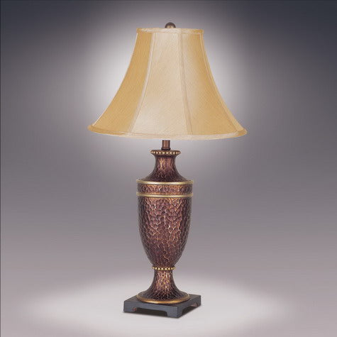 6285T-2 HAMMERED URM LAMP with Bell shade