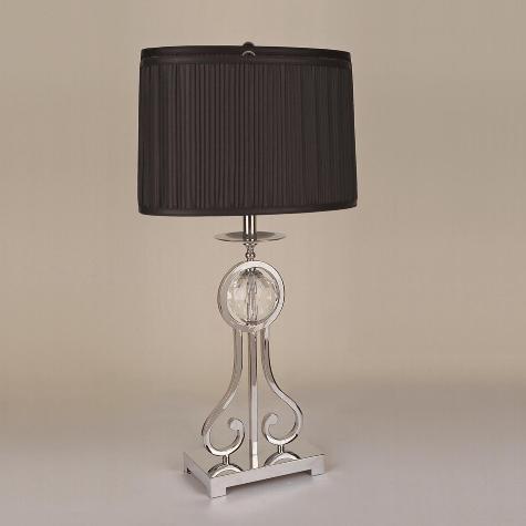 6296T-2 CHROME W/ FACETED CRYSTAL BALL LAMP