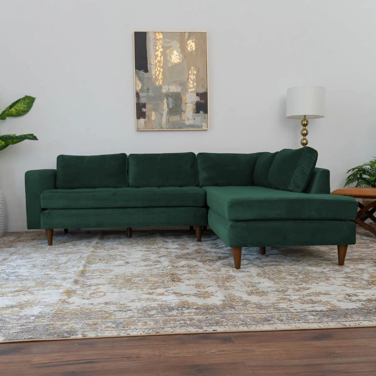 Minnesota Sectional Sofa (Green - Right Facing Chaise)